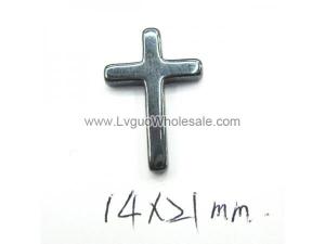 Hematite Cross Charms 14x21mm